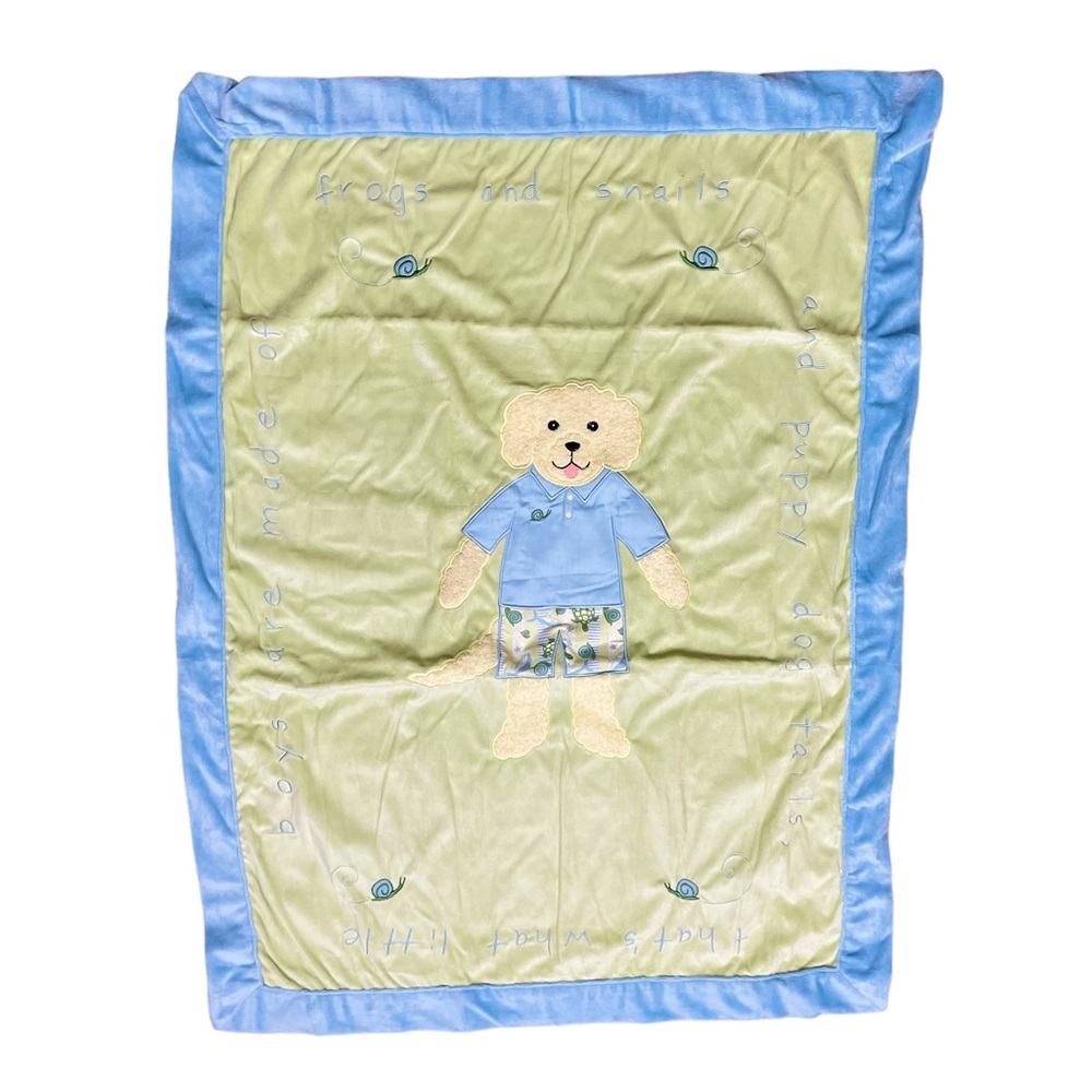 Kelly B Rightsell Designs Plush Skipper Puppy Baby Boy Blanket NWT